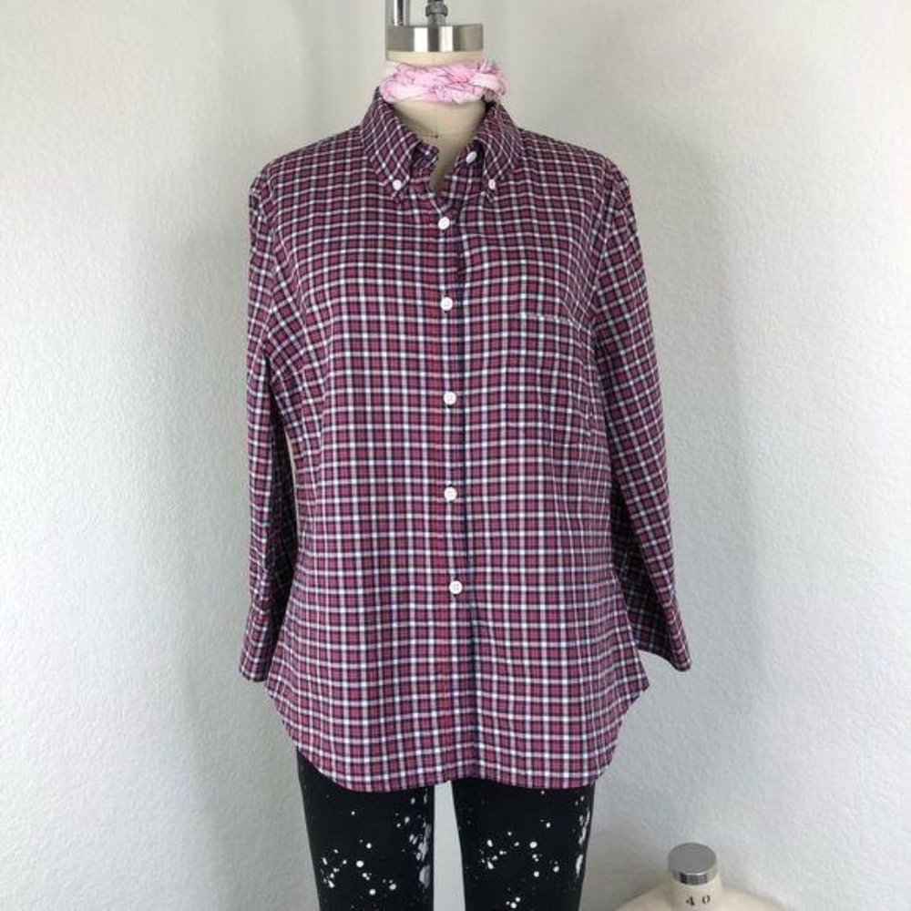 Boy Band of Outsiders Plaid Cropped Button Up Shirt